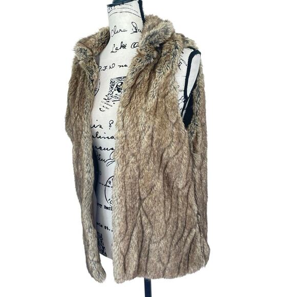 Y2K ABERCROMBIE & FITCH OPEN VEST FAUX FUR SZ SMALL  GRUNGE VERSATILE AESTHETIC - Picture 11 of 16
